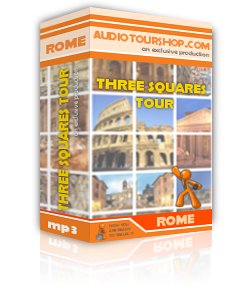 Box of mp3 audio tour 'Three Squares Tour', in Rome