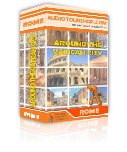 Box of mp3 audio tour 'Around the Vatican City', in Rome
